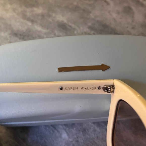 Karen Walker Deep Worship 55mm Sunglasses Ecru - Picture 9 of 11